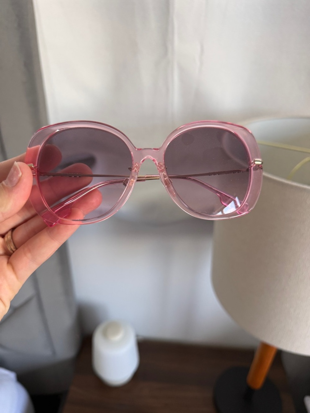 Burberry Pink Oversized Round Women's Sunglasses